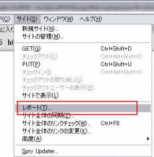 サイト->レポート