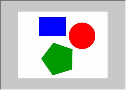 3つのオブジェクトが配置されている