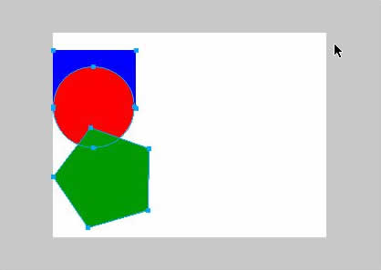 キャンバスの左端いっぱいに整列