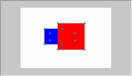 中央がそろうように移動した