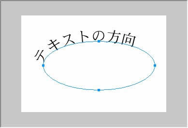 パスの上に沿うようにテキストの向きが配置されます