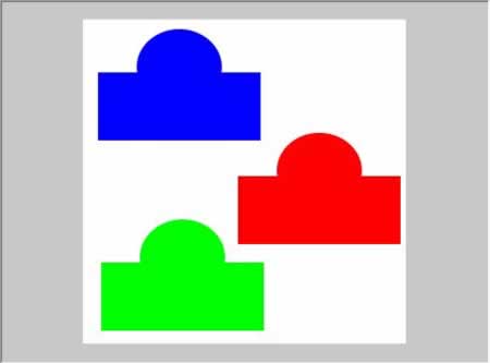 3つのオブジェクトが配置されている