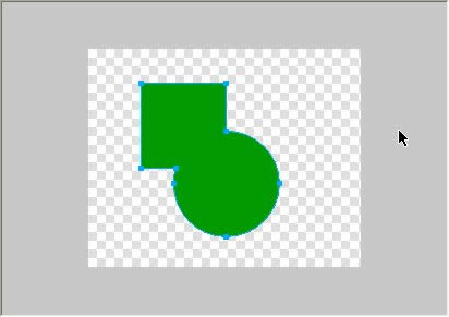 2つの図形が合体した